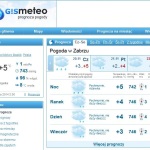 Погода на сайте Gismeteo.pl.